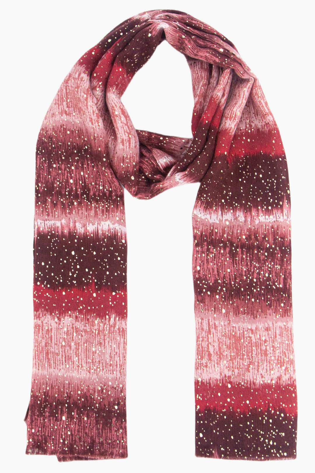 tierney-red-ombre-stripe-lightweight-scarf-foil-speckles