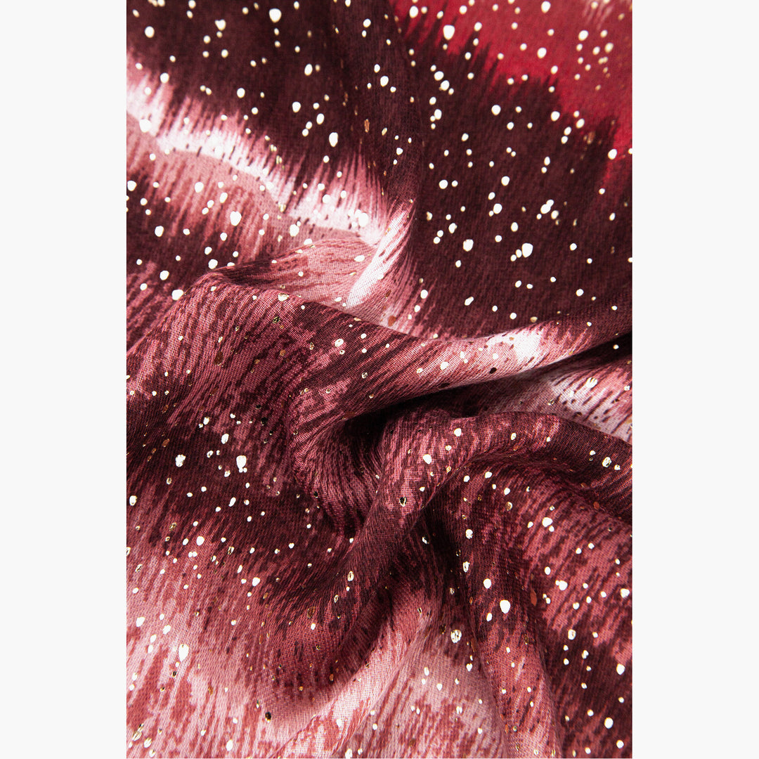 tierney-red-ombre-stripe-lightweight-scarf-close-up-material