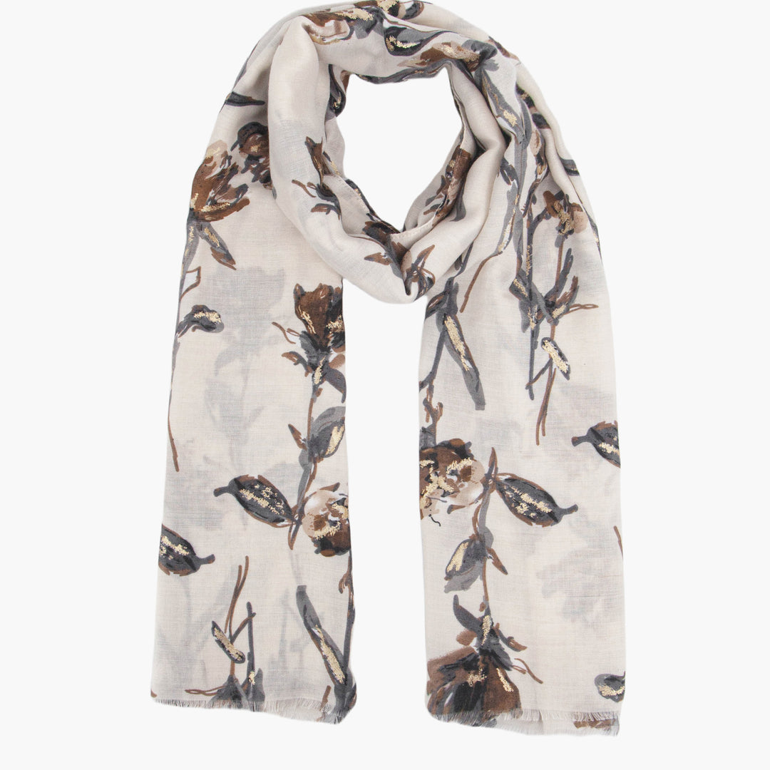 vaeda-cream-floral-lightweight-scarf-gold-foil-accents