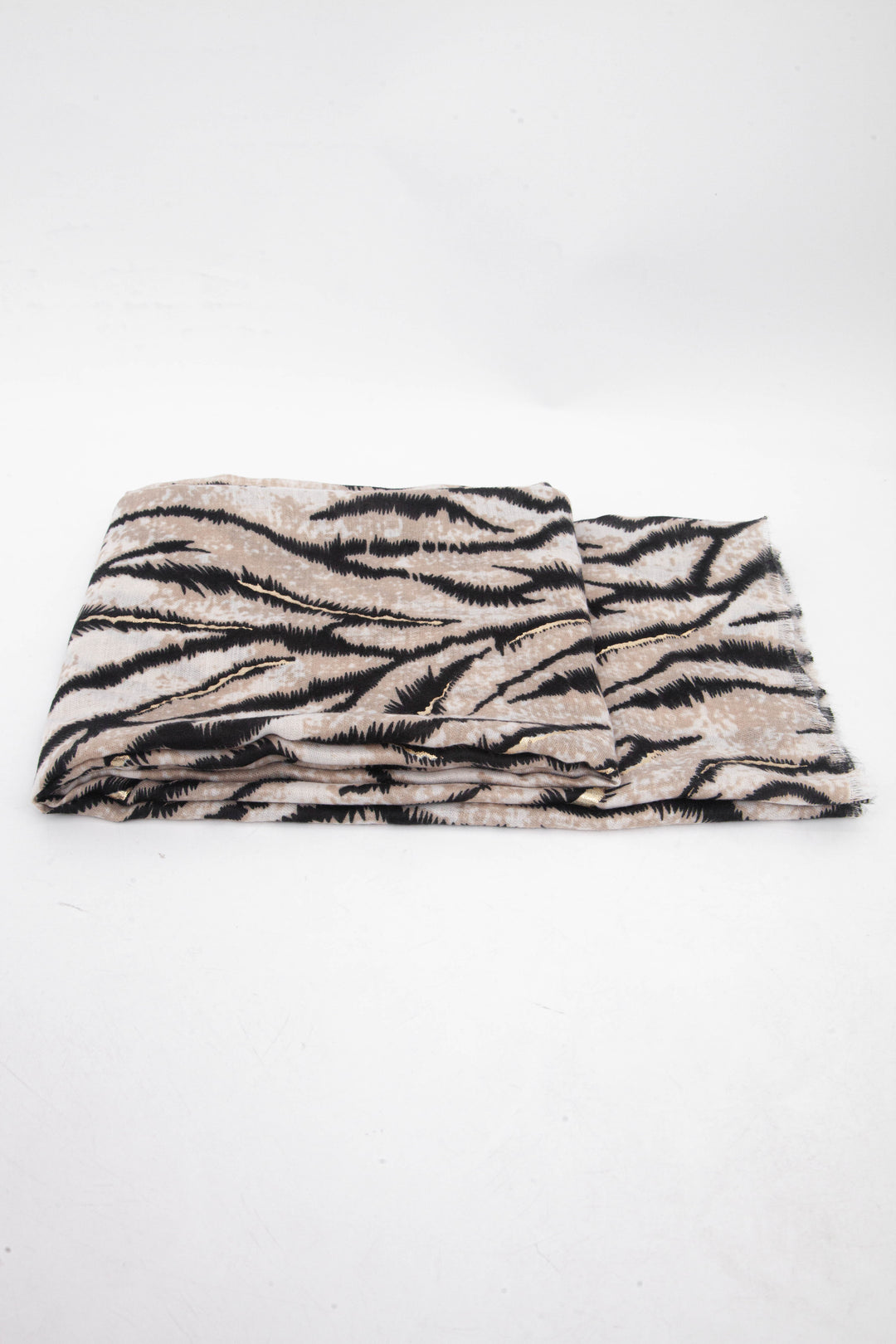 annika-cream-tiger-stripe-lightweight-scarf-folded