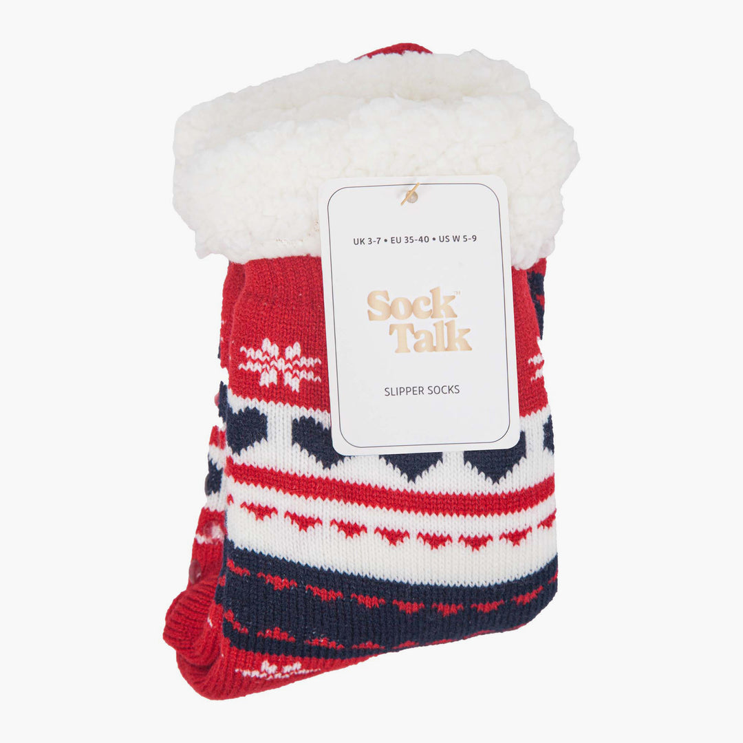 womens-long-slipper-socks-navy-red-fair-isle-in-sock-talk-packaging