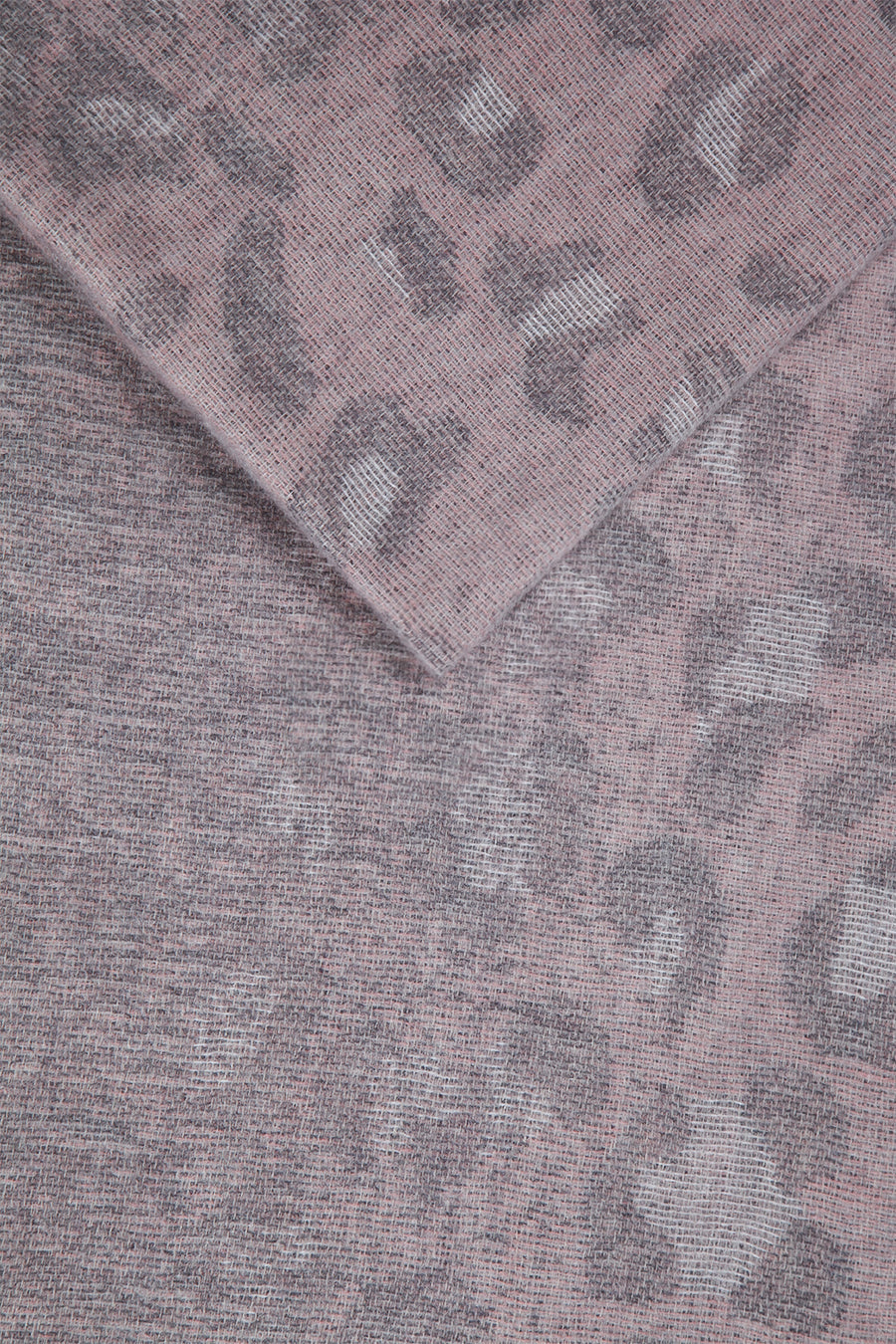 Pink Grey Large Leopard Print Blanket Scarf