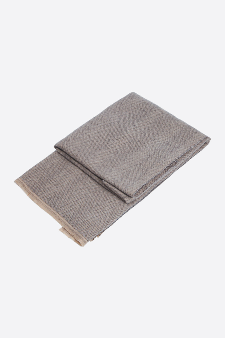 Medium Grey Monochromatic Herringbone Blanket Scarf