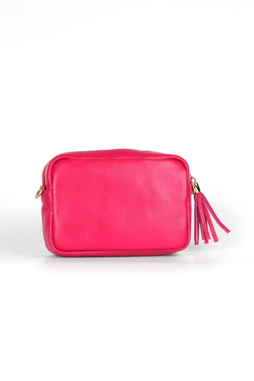 Fleur - Italian Leather Crossbody Bag - Raspberry, Pebbled