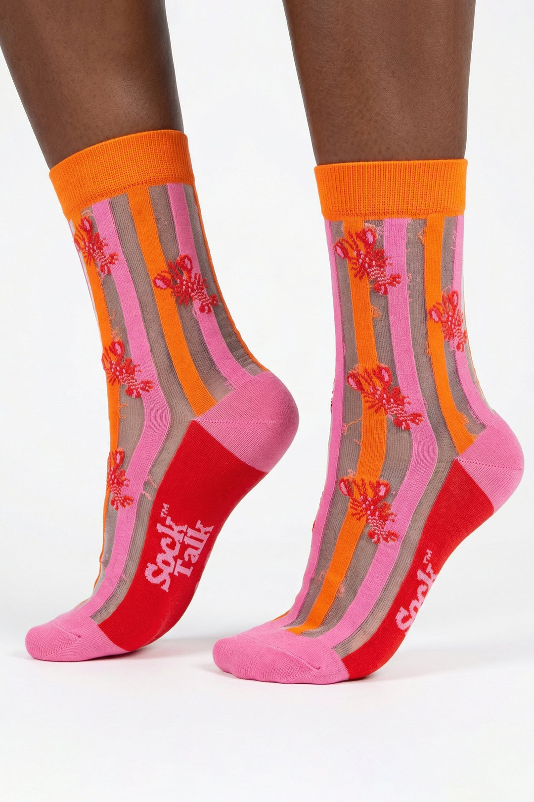 Lobster-Stripes-Combed-Cotton-Sheer-Pop-Socks-in-Pink-Red