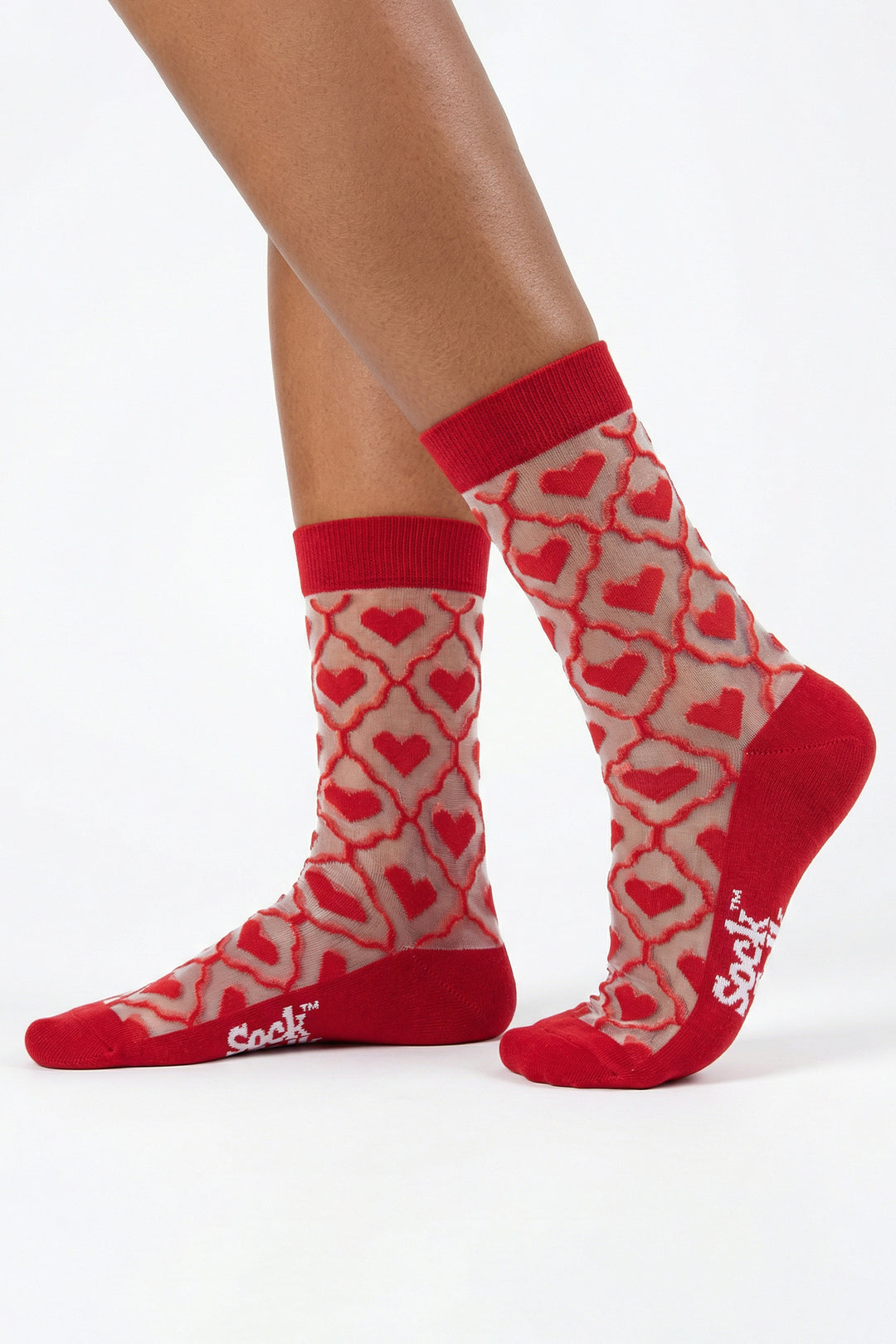 Heart-Ribbon-Combed-Cotton-Sheer-Pop-Socks-in-Red