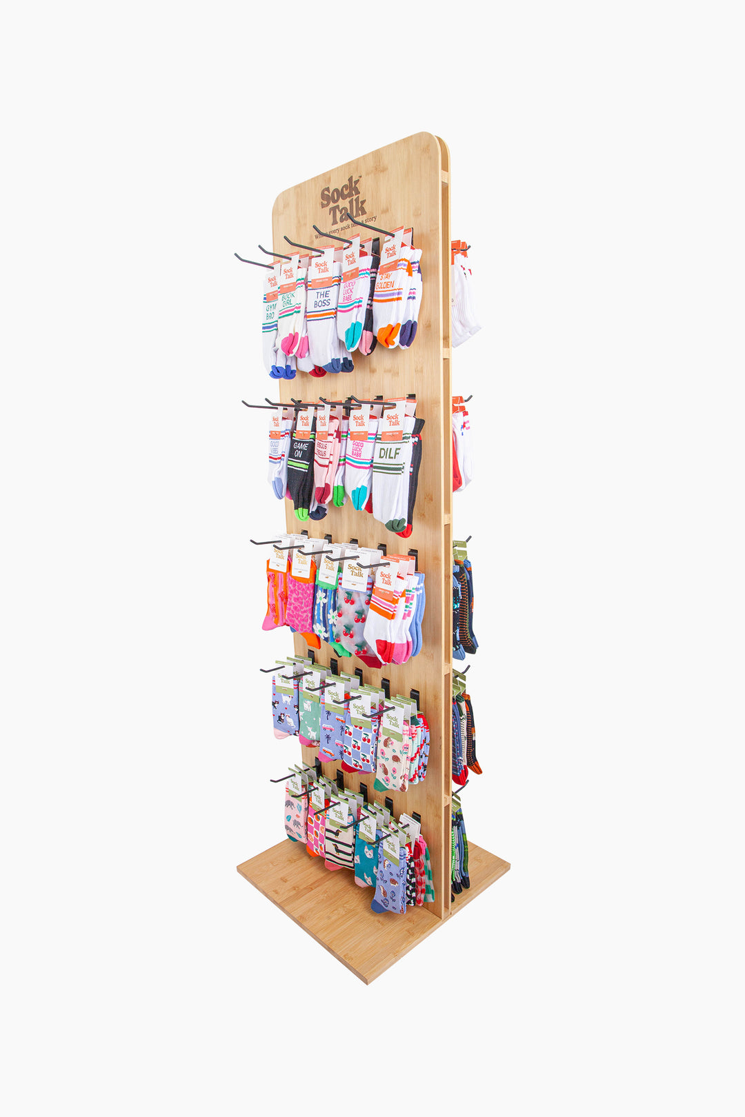 Sock Talk Retail Freestanding Display - Wood