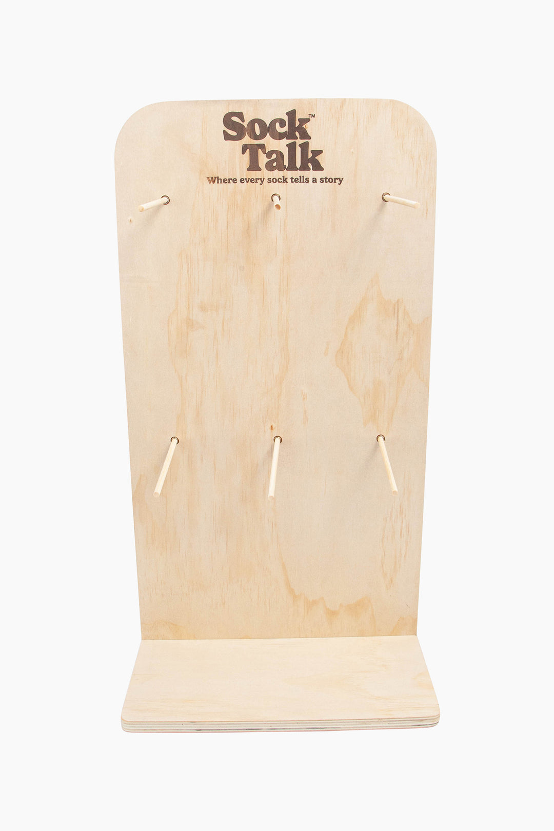 Sock Talk Retail Counter Top Display Stand - Wood