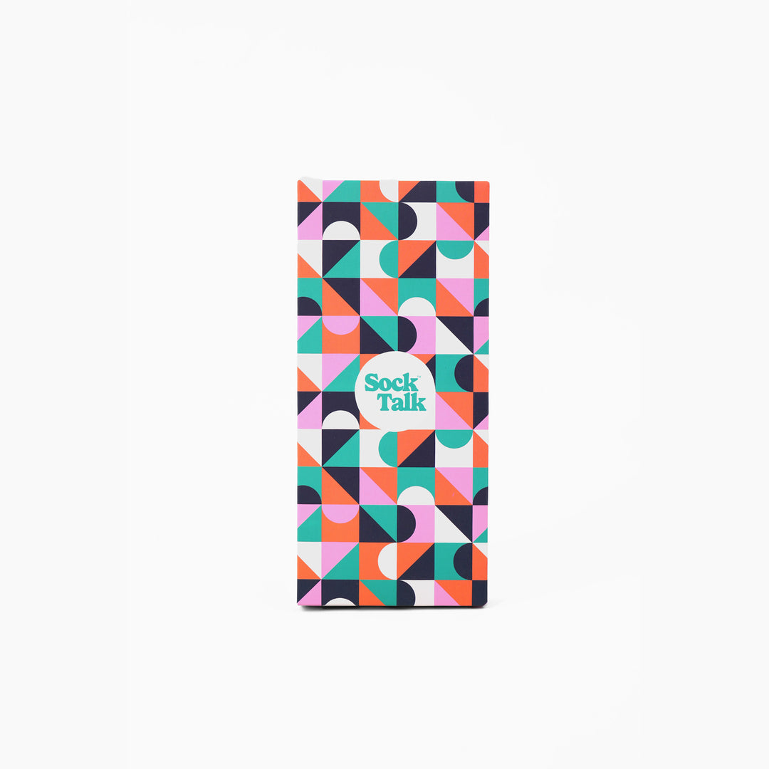 Geometric Single Sock Gift Box in Cream