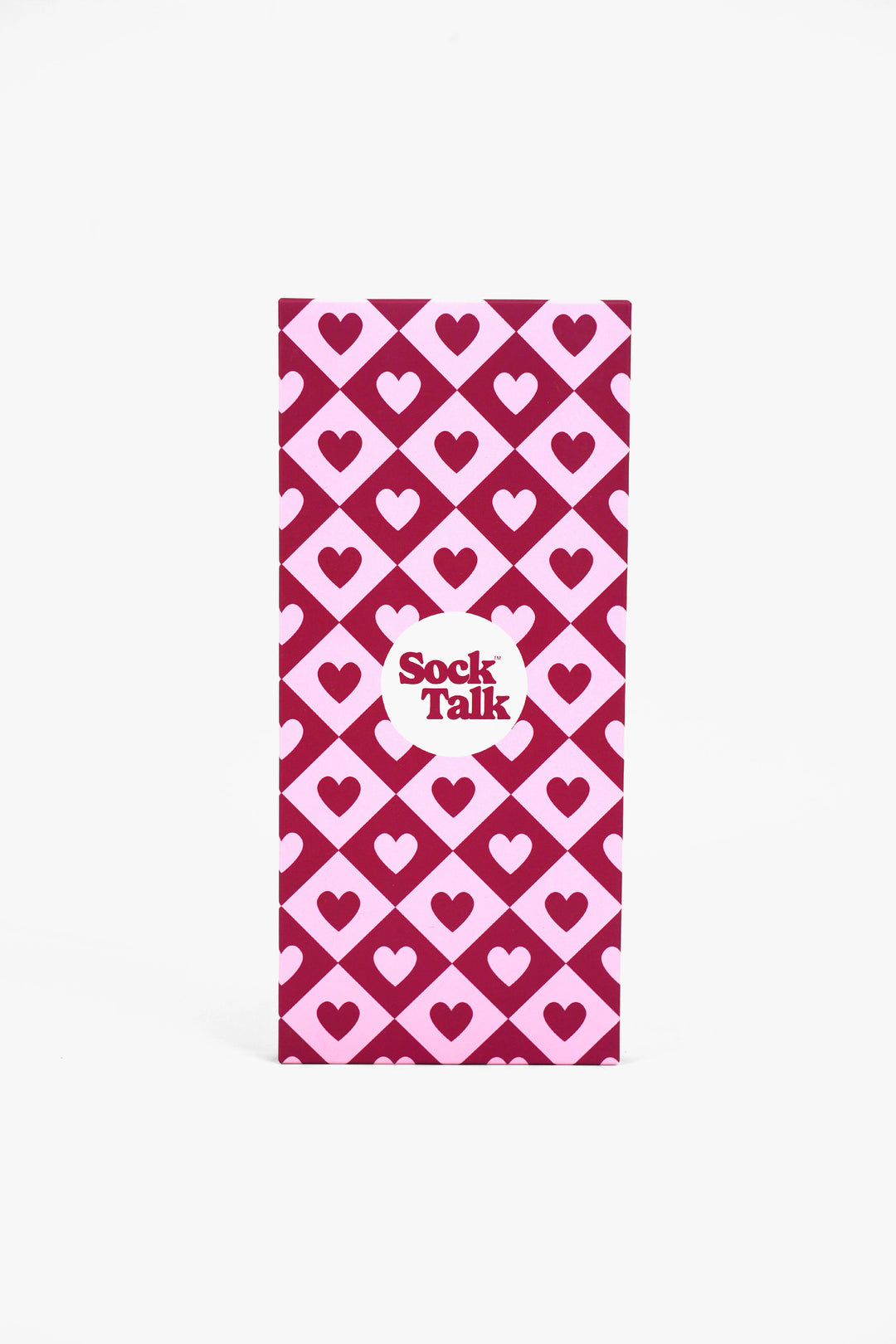 Love Hearts Single Sock Gift Box in Berry