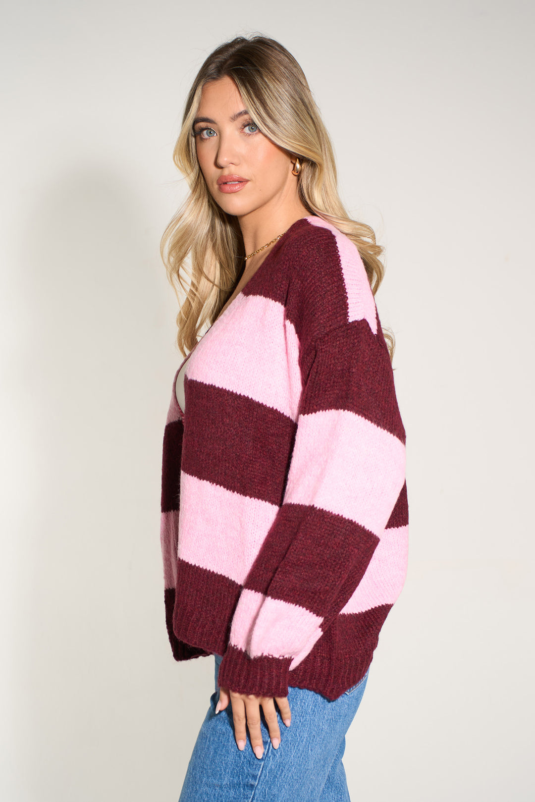 italian-wool-blend-large-2-tone-cardigan-in-berry-light-pink-side