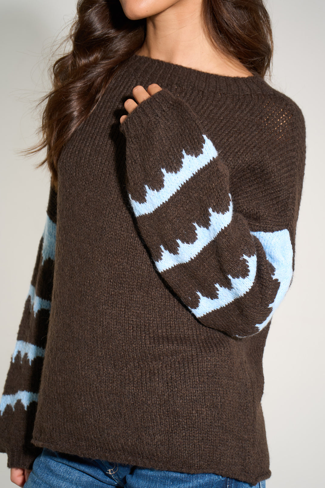 striped-sleeve-italian-wool-blend-jumper-in-brown-closeup