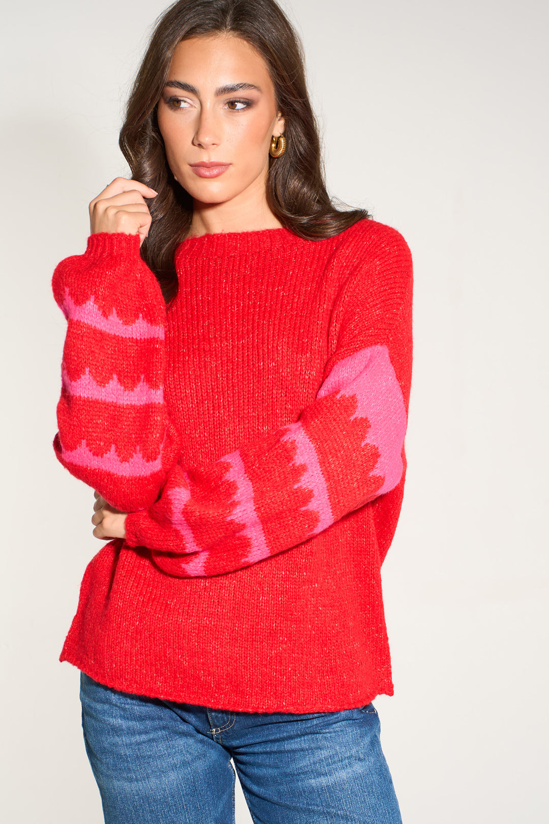 striped-sleeve-italian-wool-blend-jumper-in-red
