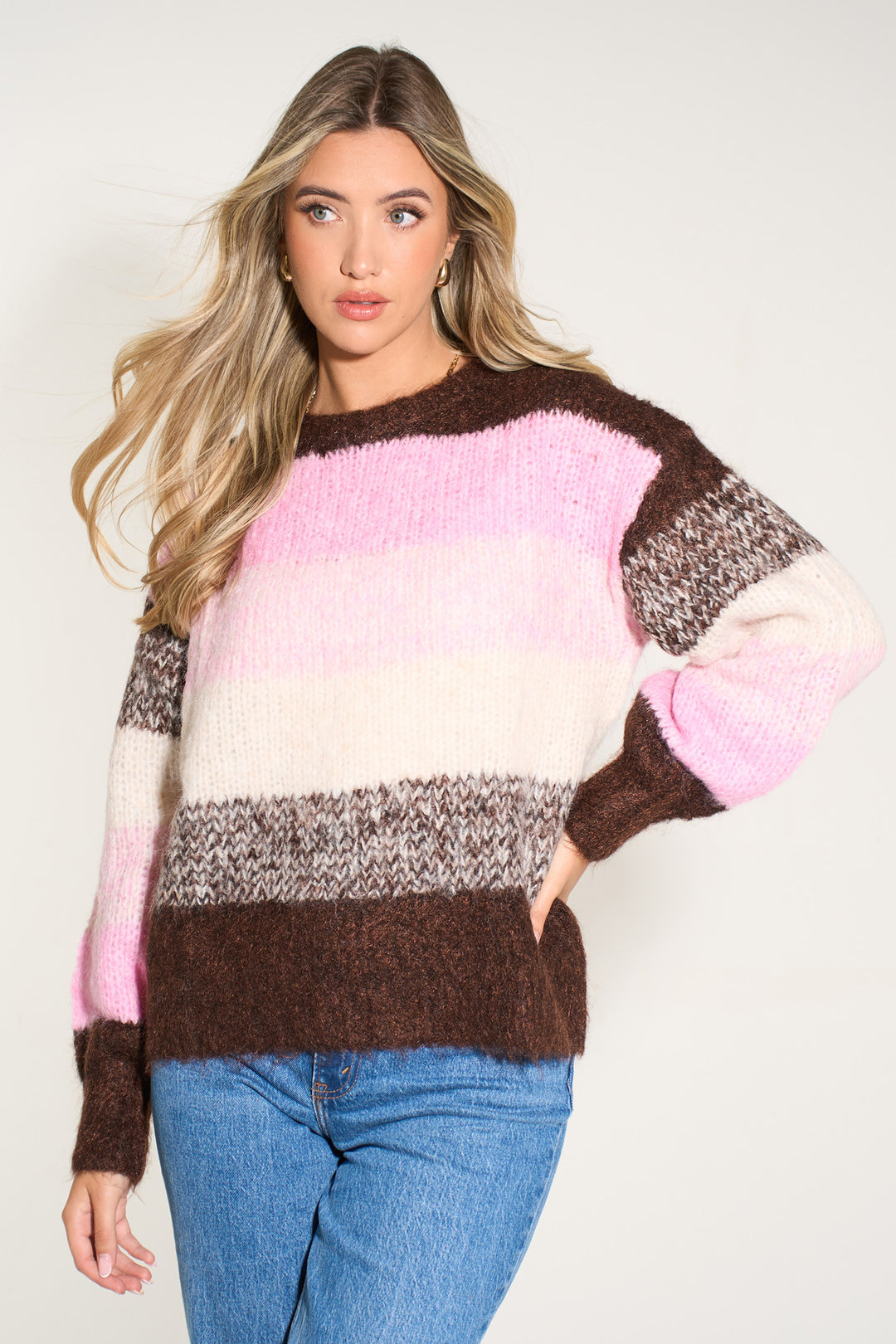 brown-pink-block-stripe-jumper-wool-blend