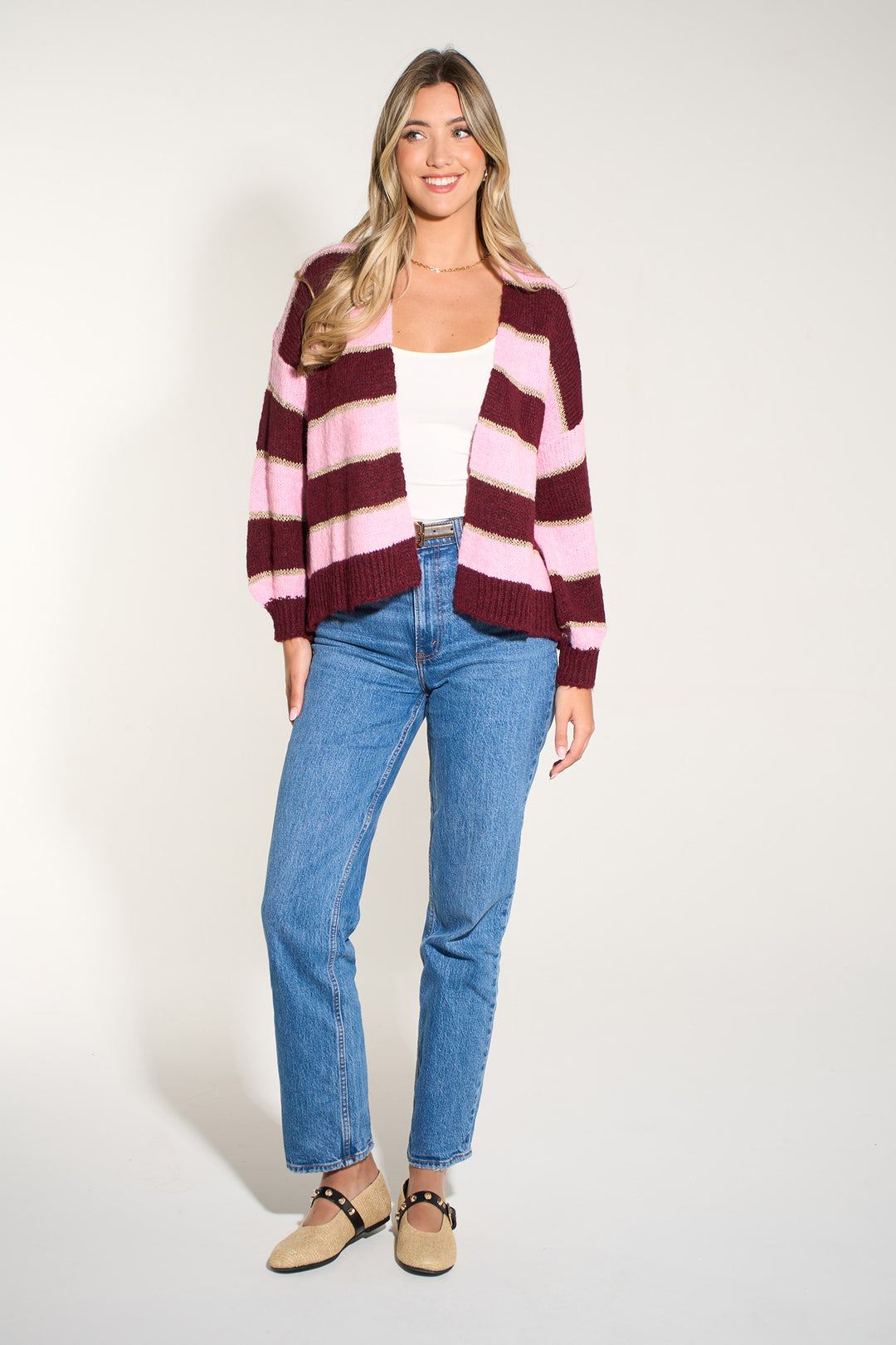 italian-wool-blend-glitter-stripe-cardigan-in-berry-light-pink