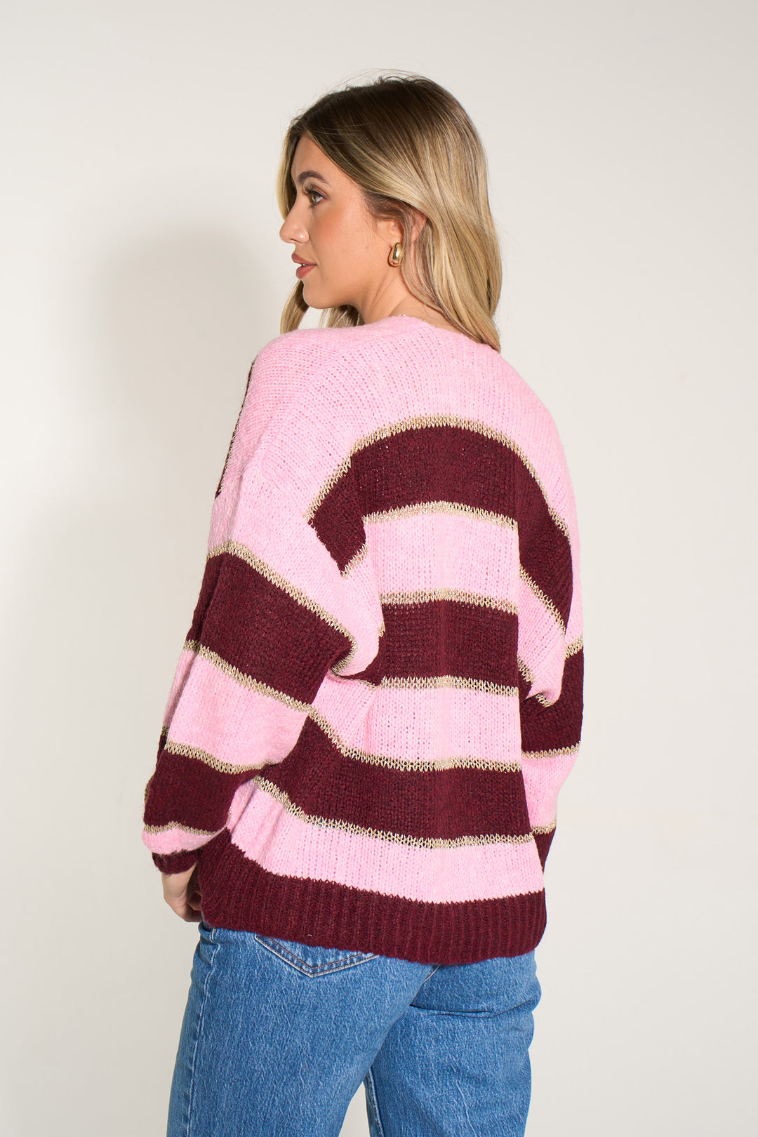 italian-wool-blend-glitter-stripe-cardigan-in-berry-light-pink-back
