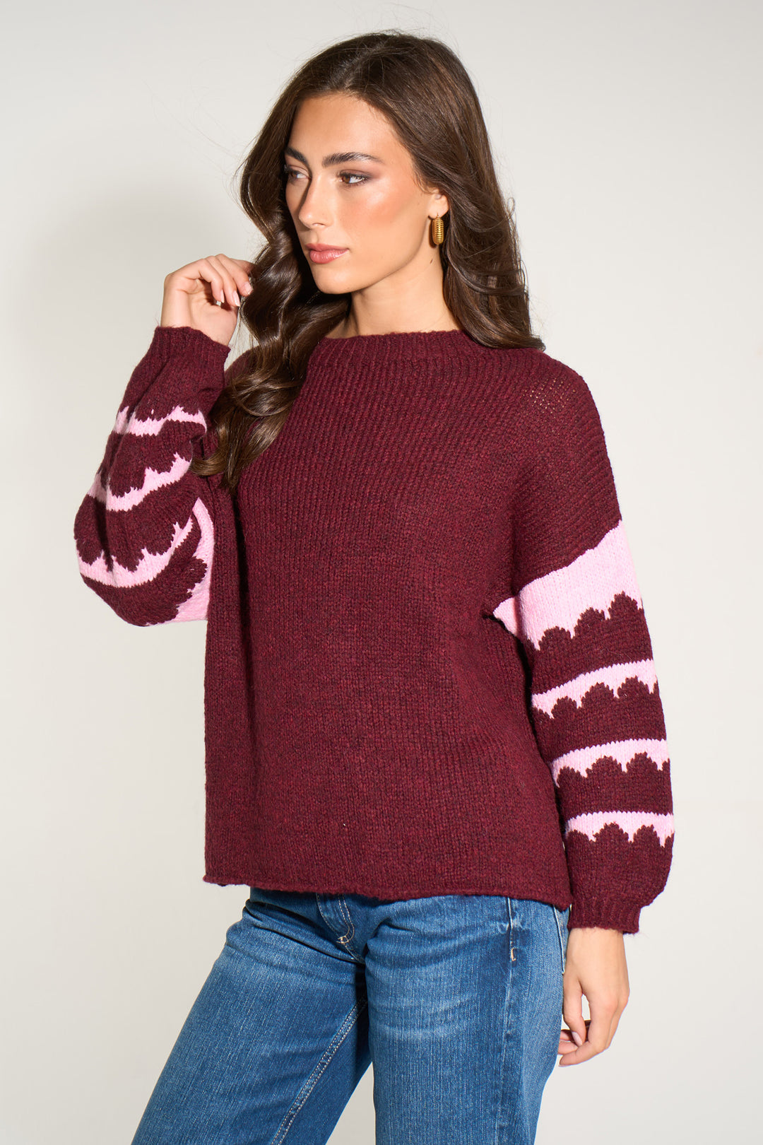 striped-sleeve-italian-wool-blend-jumper-in-berry-side