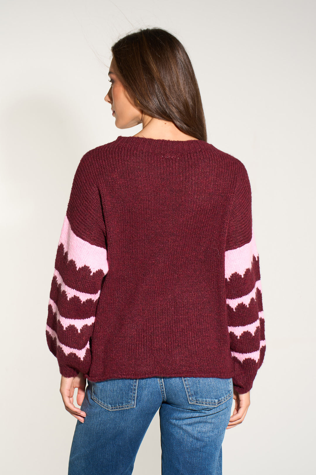 striped-sleeve-italian-wool-blend-jumper-in-berry-back