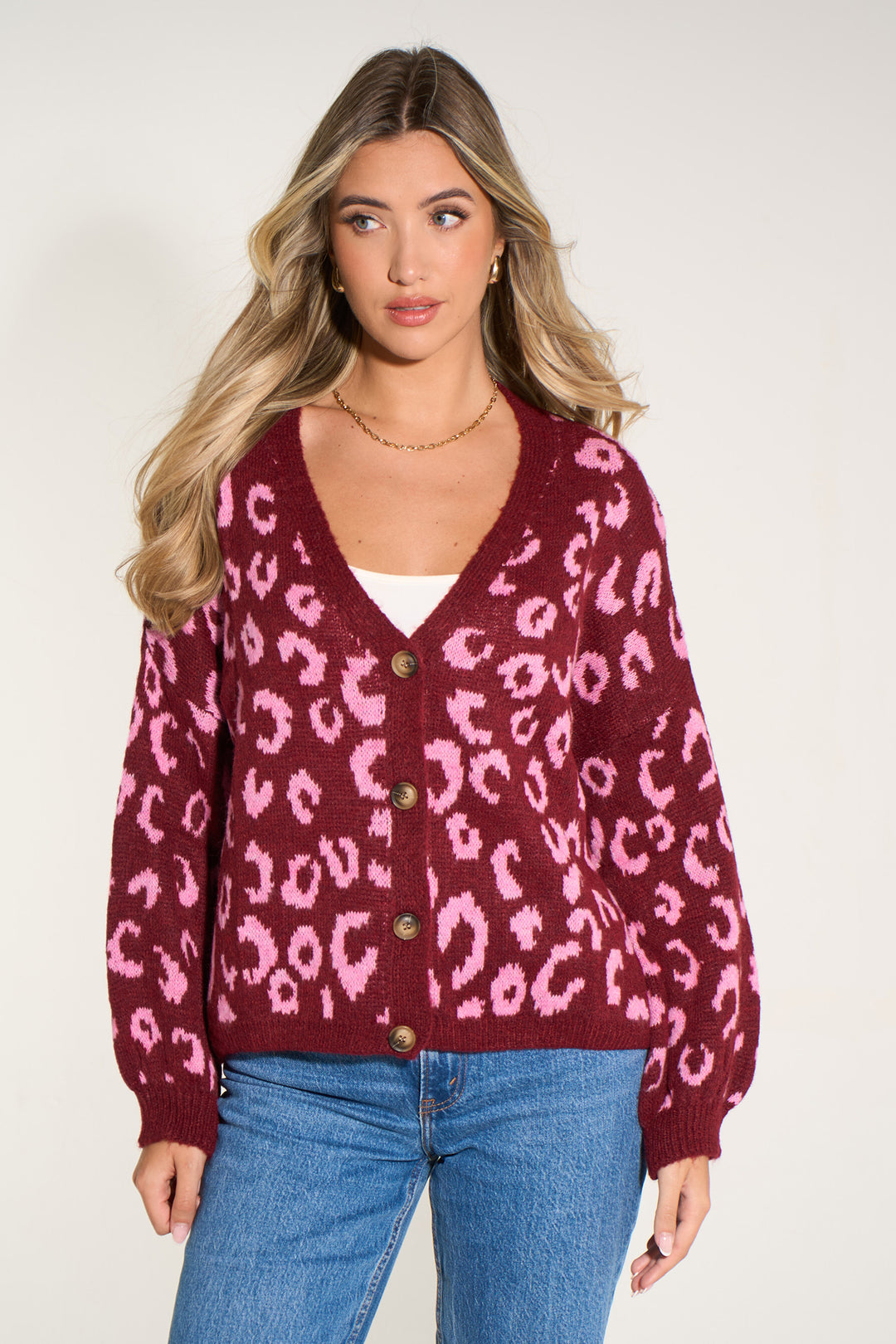 Leopard-Print-Italian-Wool-Blend-Jumper-in-Berry/Pink
