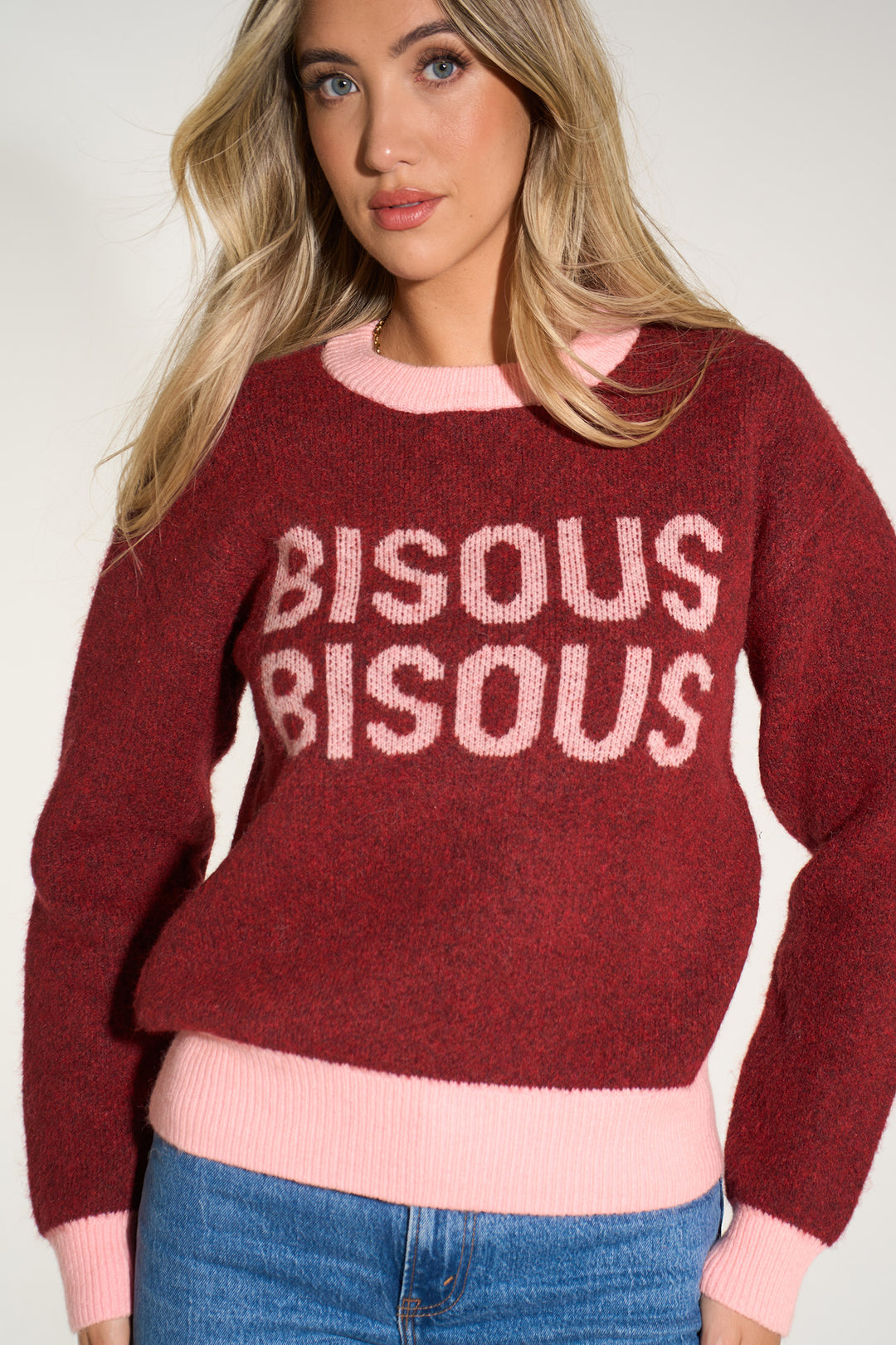 bisous-bisous-jumper-in-pink-berry