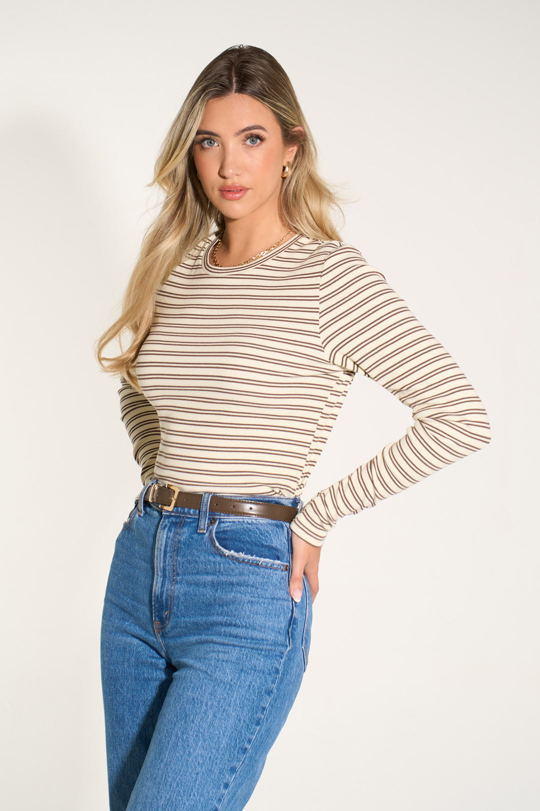 long-sleeve-striped-top-brown-side