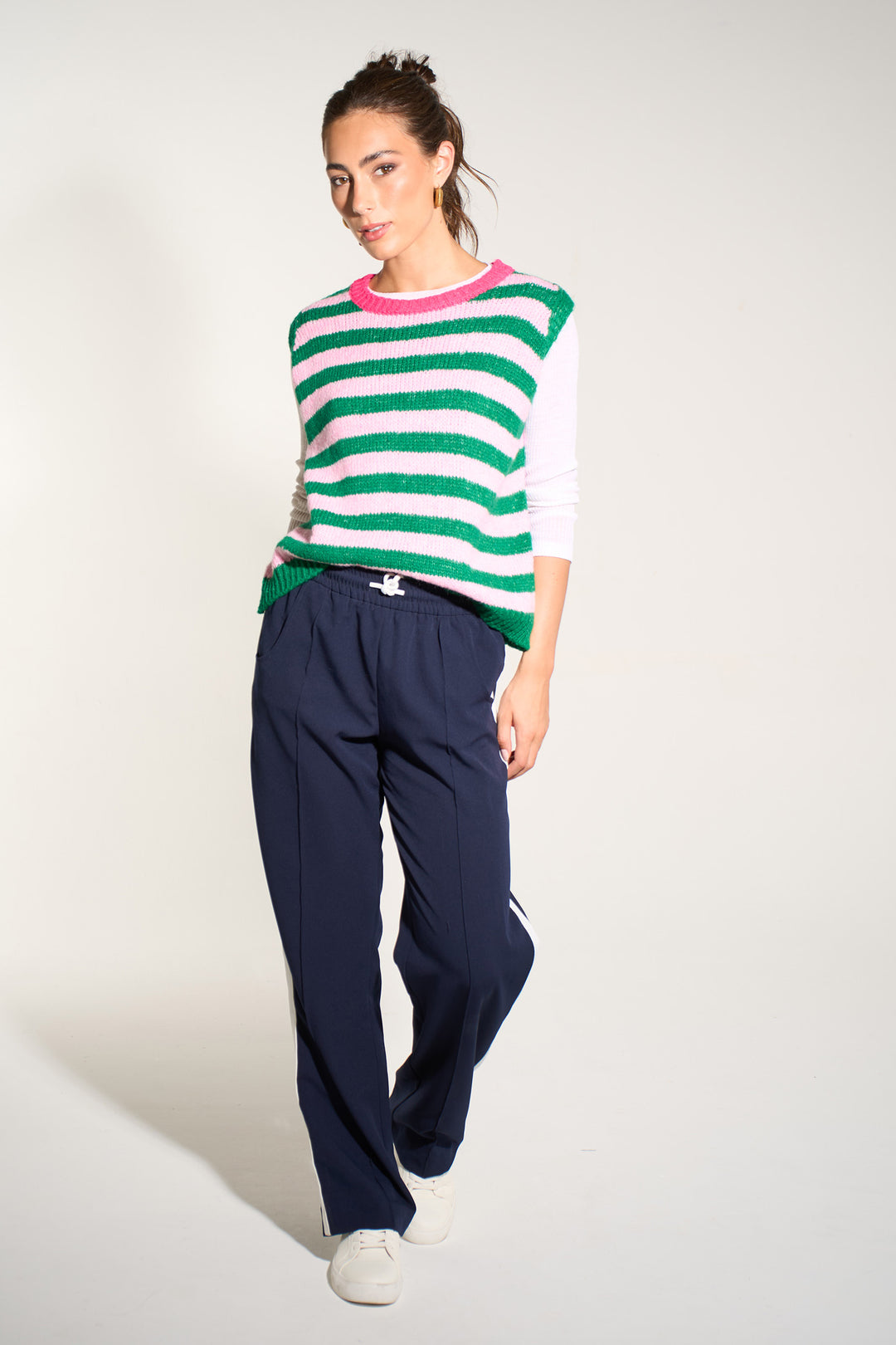 Striped-Italian-Wool-Blend-Tank-Top-in-Green/Fuchsia
