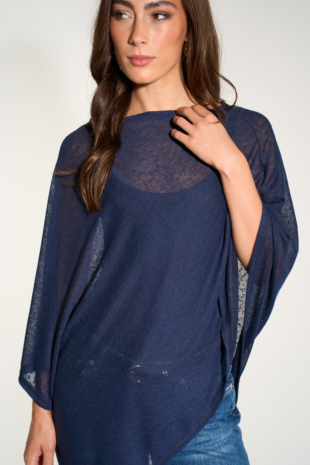 kim-lightweight-poncho-top-one-size-navy-blue-closeup