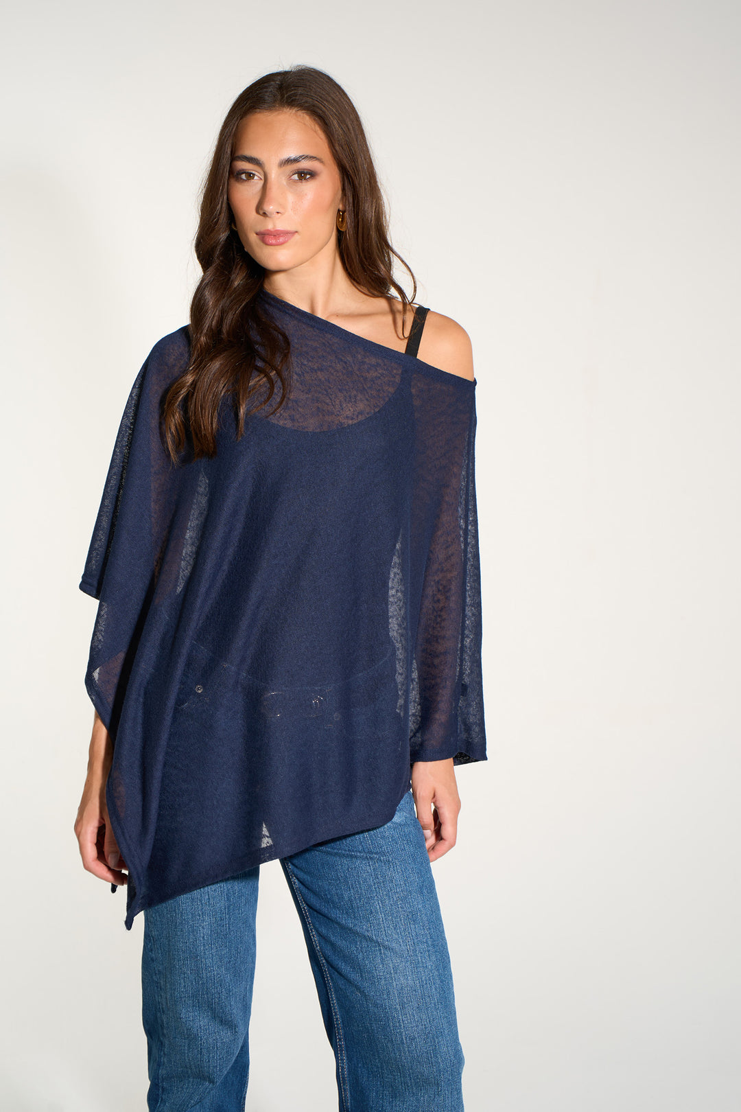 Kim-lightweight-knitted-poncho-navy-blue
