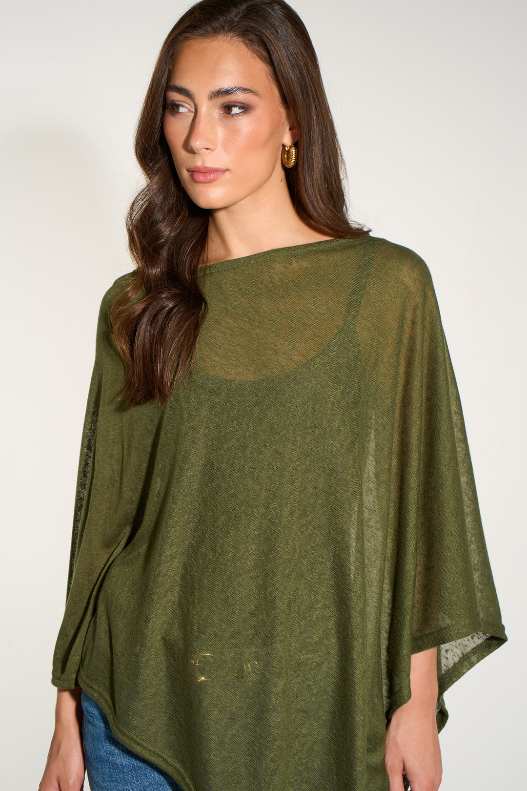 Kim-lightweight-knitted-poncho-khaki