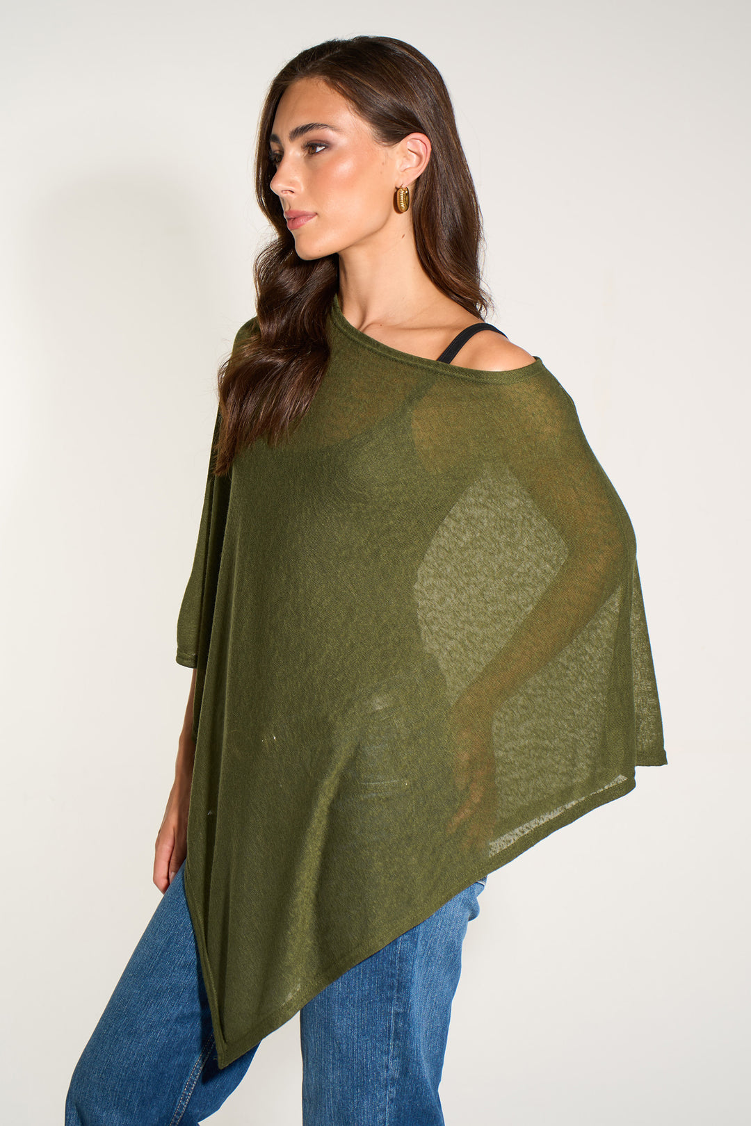 kim-lightweight-poncho-top-one-size-khaki-side-view-asymetrical-hem