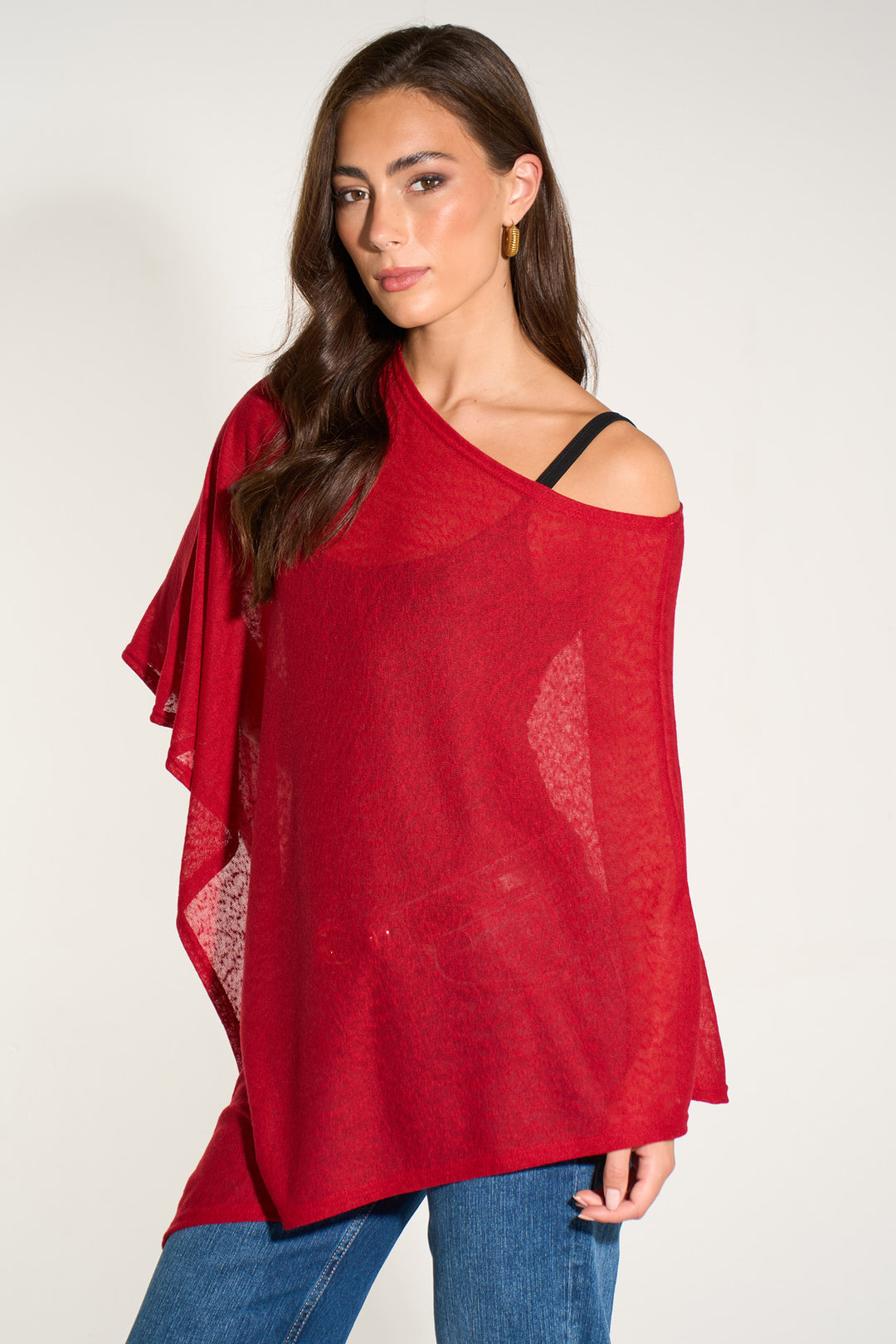 kim-lightweight-poncho-top-one-size-red