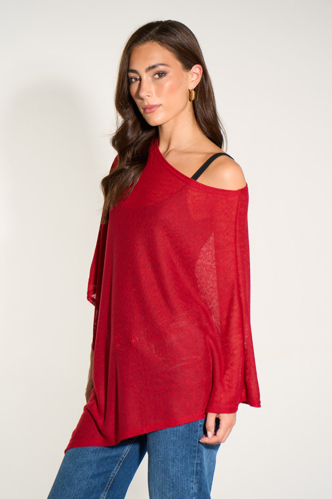 kim-lightweight-poncho-top-one-size-red