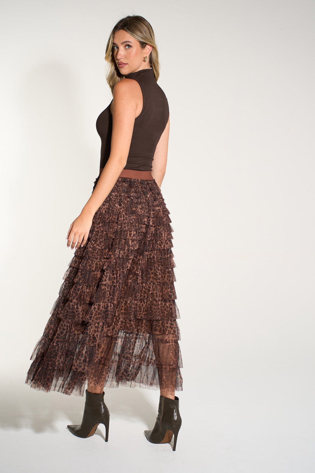 Leopard-Print-Cake-Tulle-Maxi-Skirt-in-Brown
