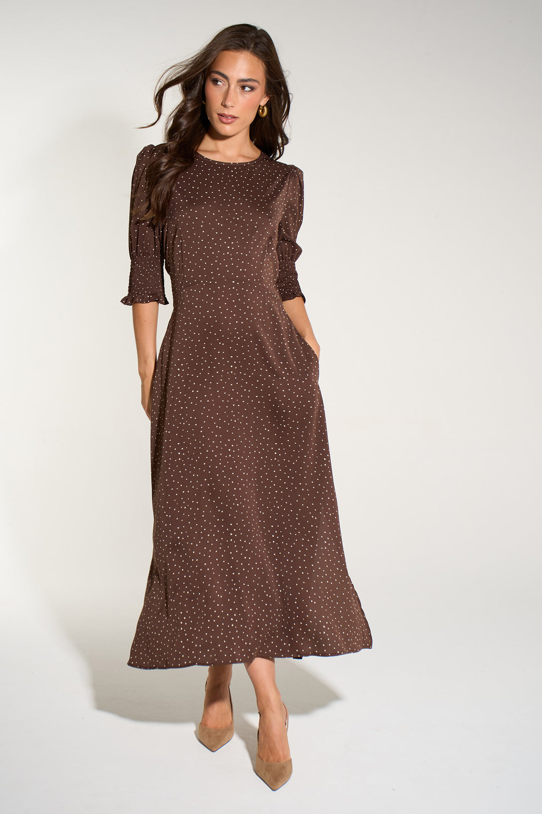 Heart-Print-Tea-Dress-in-Brown