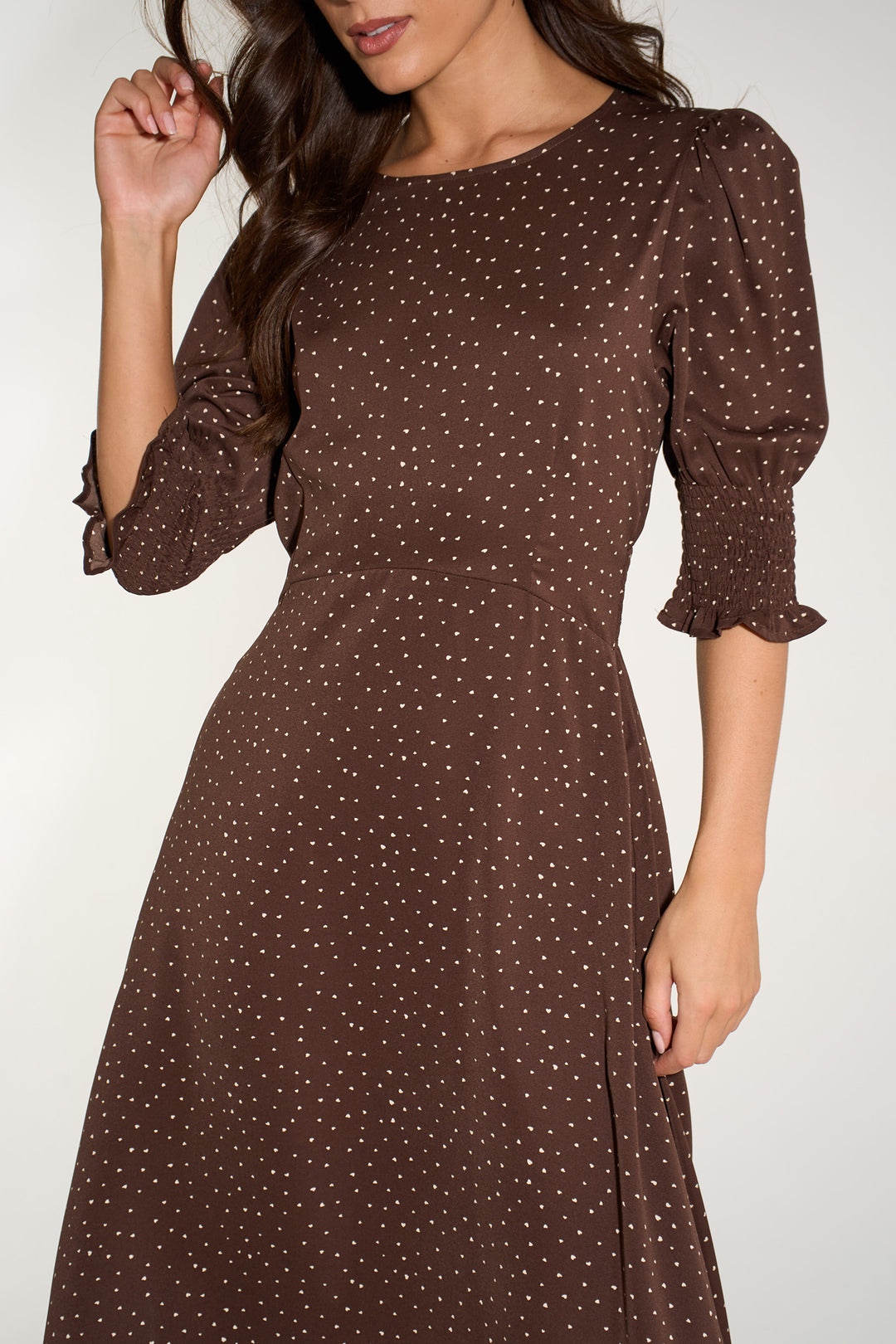 Heart-Print-Tea-Dress-in-Brown
