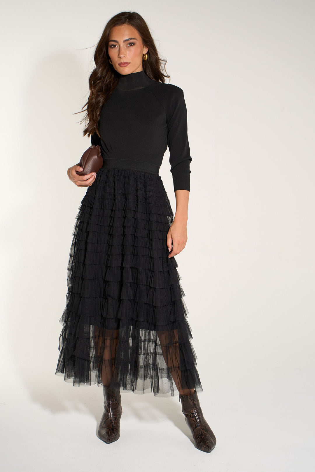 Plain-Cake-Tulle-Maxi-Skirt-in-Black