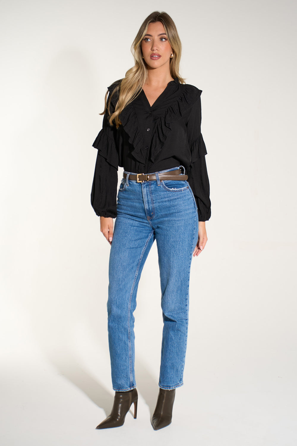 Plain-Ruffled-Long-Sleeve-Shirt-in-Black