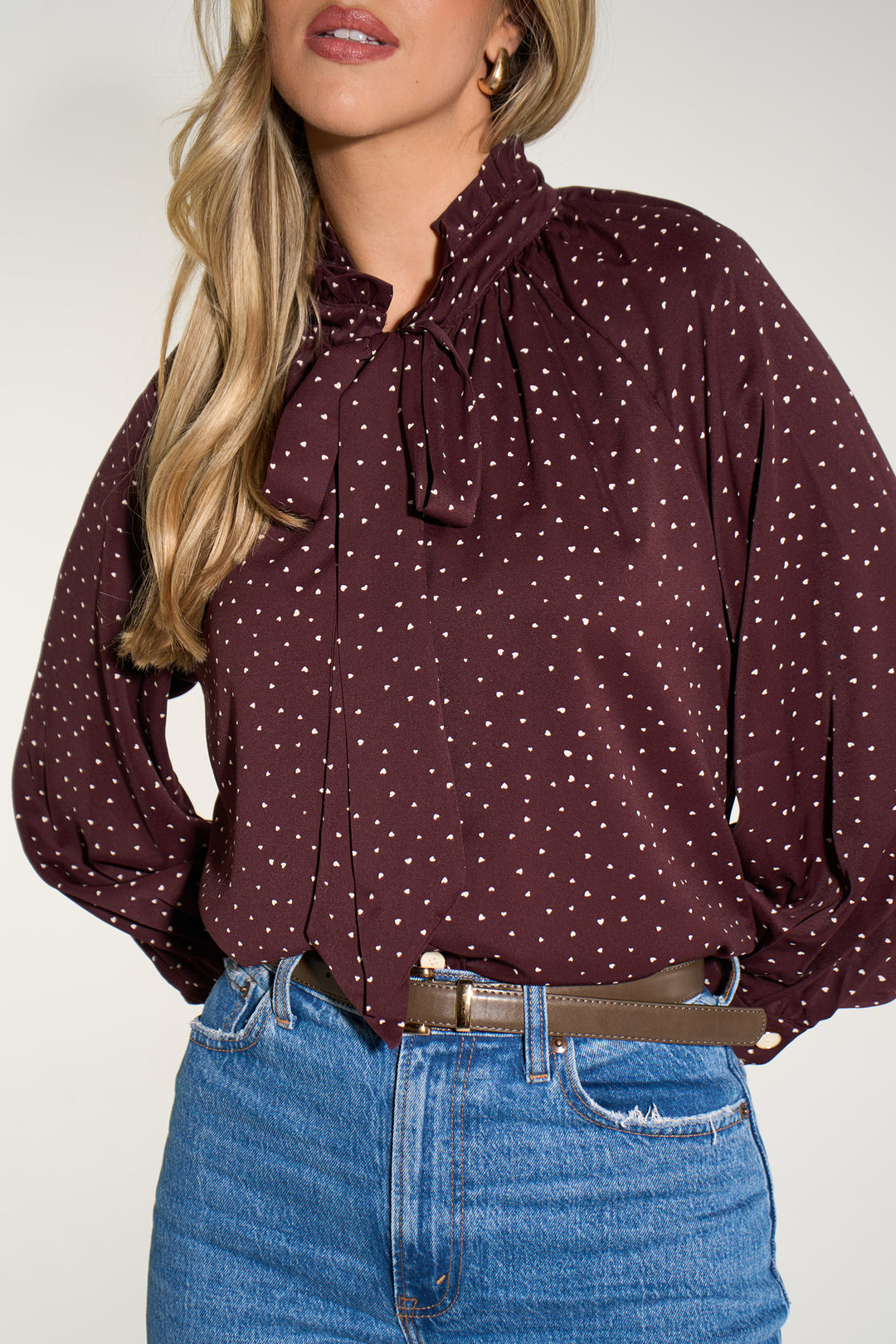 Silk-Feel-Heart-Print-Tie-Neck-Blouse-in-Berry