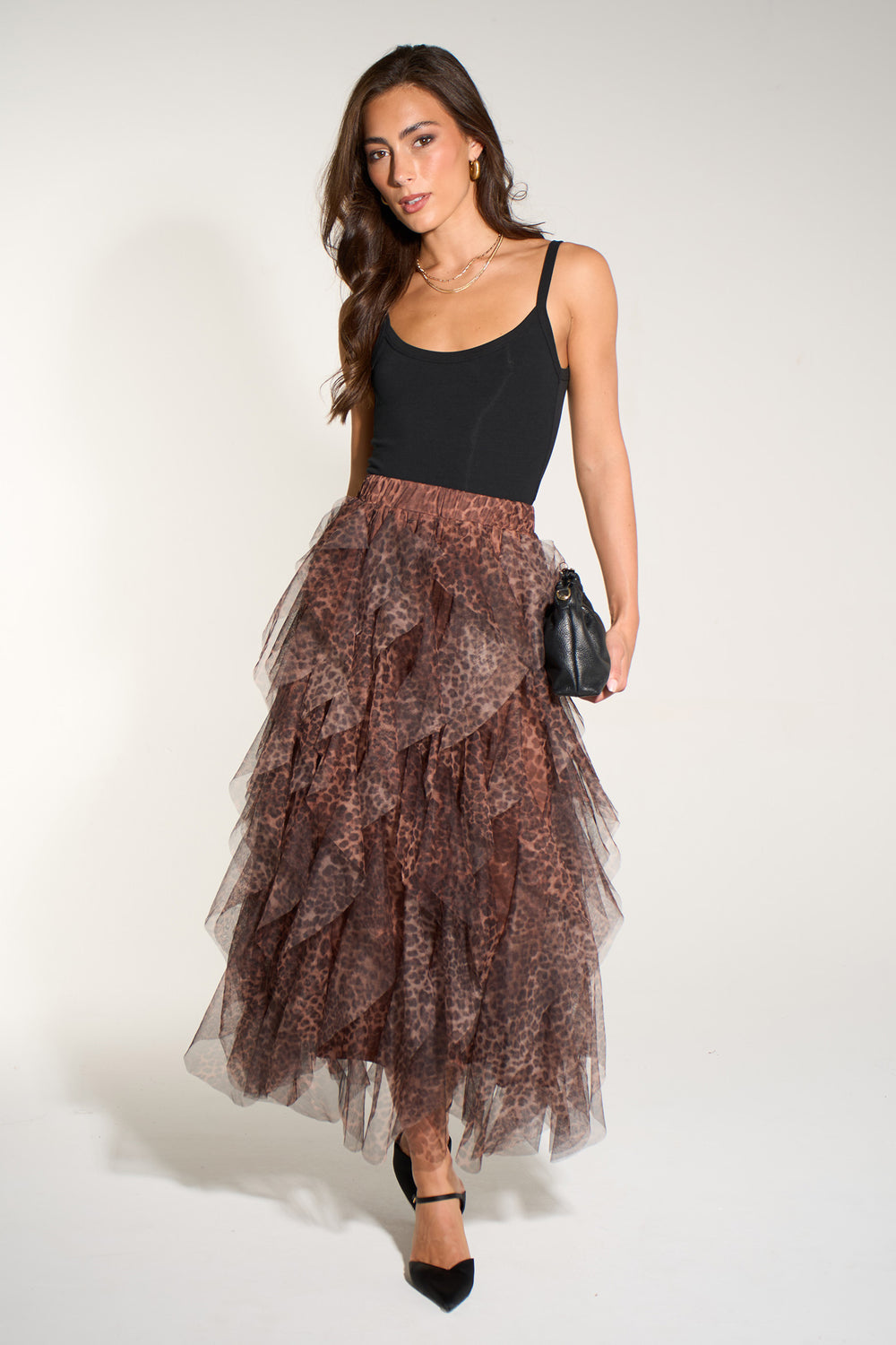 Leopard-Print-Layered-Tulle-Maxi-Skirt-in-Brown