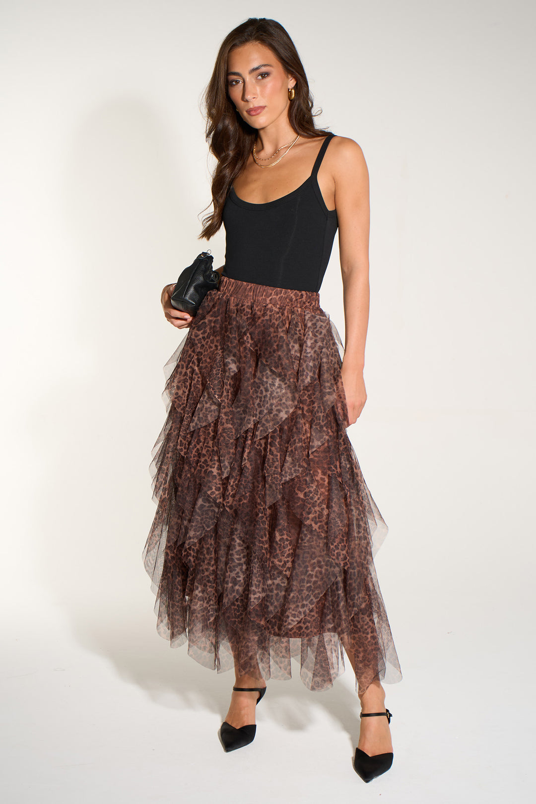 Leopard-Print-Layered-Tulle-Maxi-Skirt-in-Brown