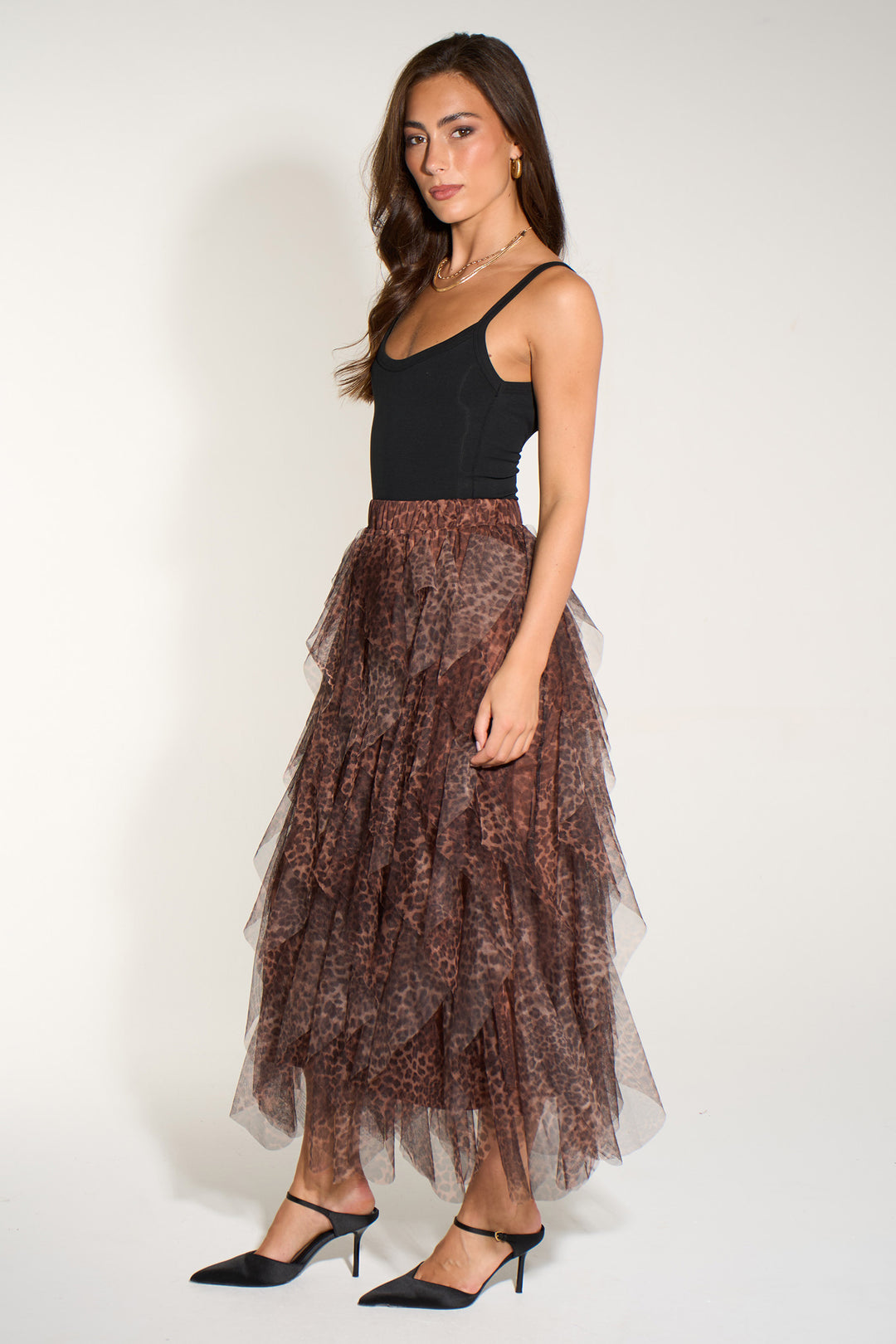 Leopard-Print-Layered-Tulle-Maxi-Skirt-in-Brown