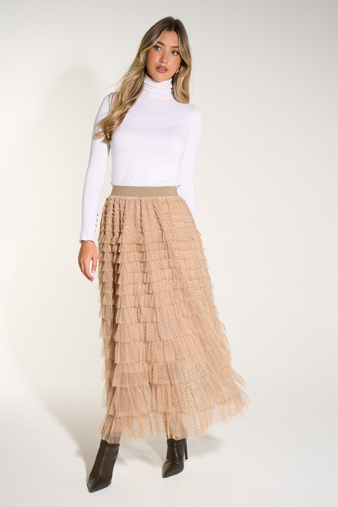 Polka-Dot-Cake-Tulle-Maxi-Skirt-in-Beige