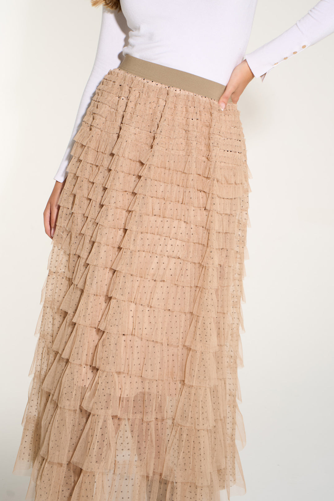 Polka-Dot-Cake-Tulle-Maxi-Skirt-in-Beige