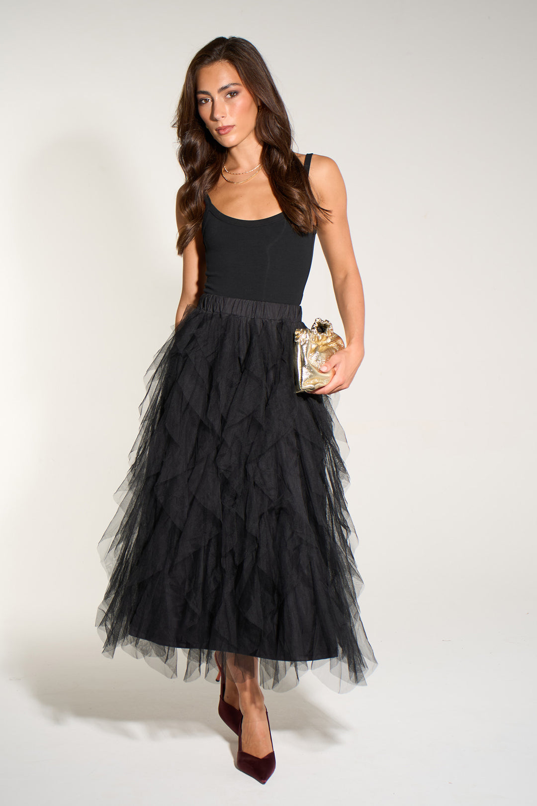Layered-tulle-midaxi-skirt-black