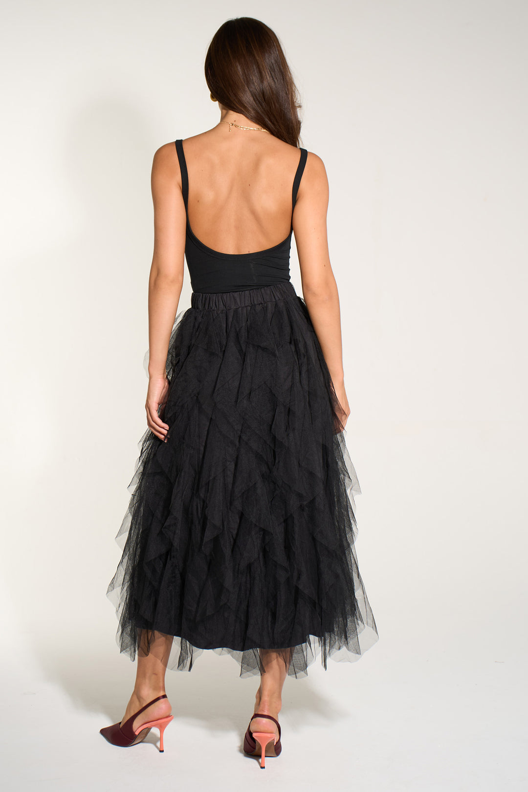 Layered-tulle-midaxi-skirt-black