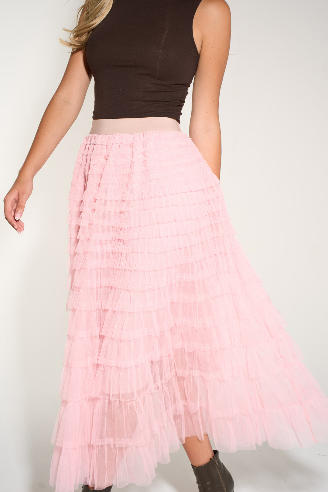Plain-Cake-Tulle-Maxi-Skirt-in-Pink