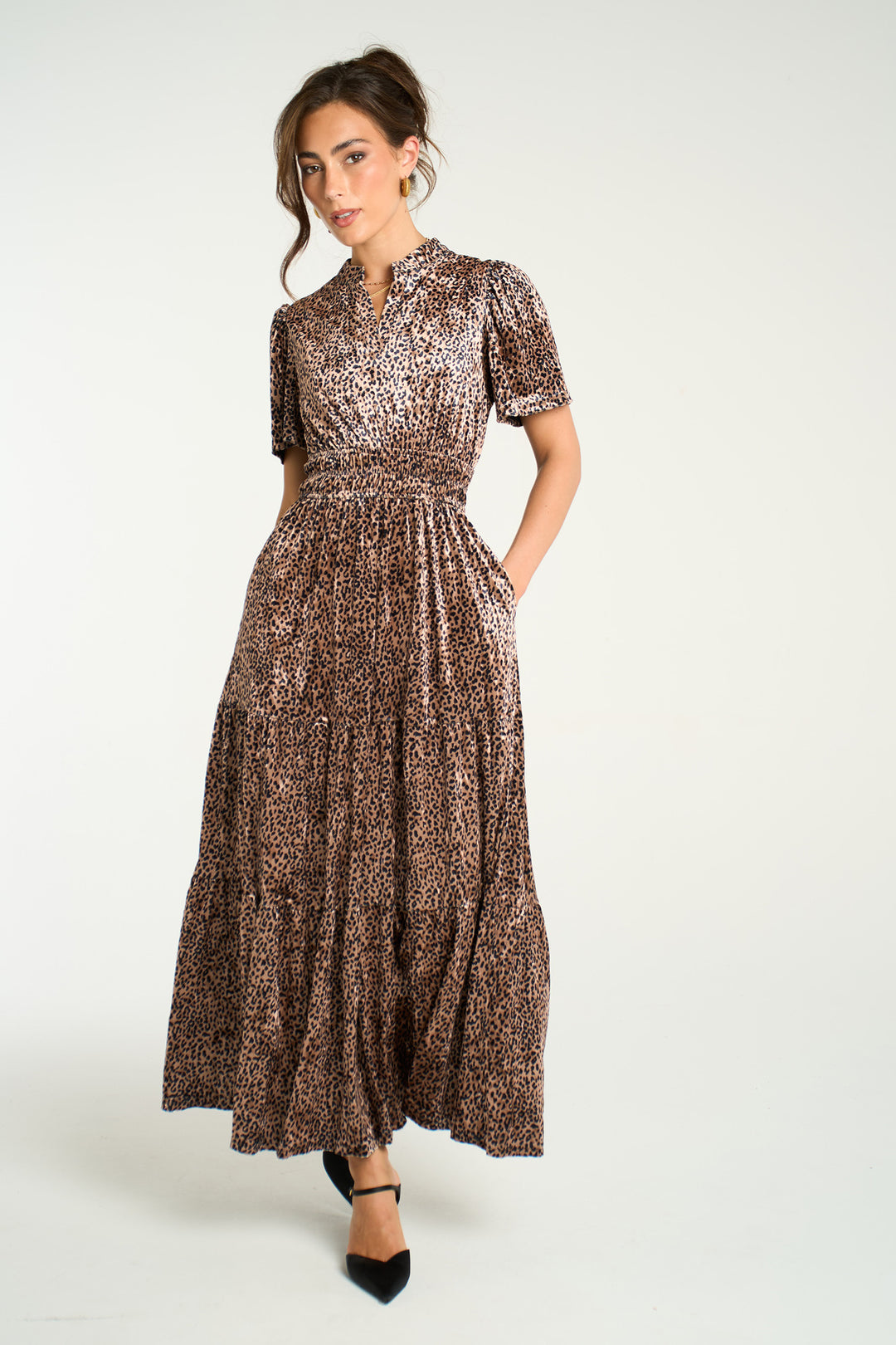 roxy-tiered-maxi-dress-gold-velvet-leopard-styled-evening-wear