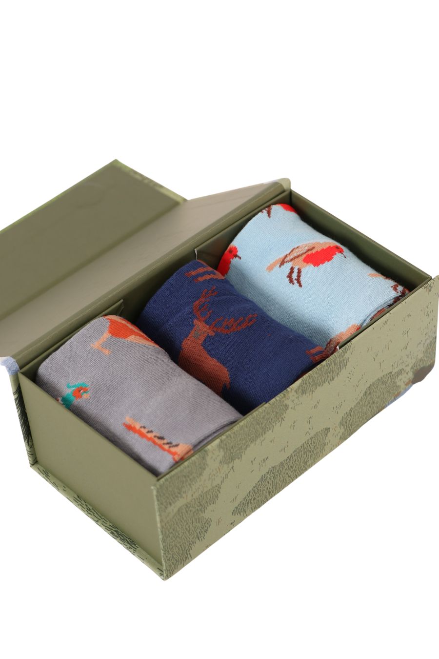 Mens Bamboo Socks Stag Pheasant Woodland Animal Novelty Socks Gift Box Set
