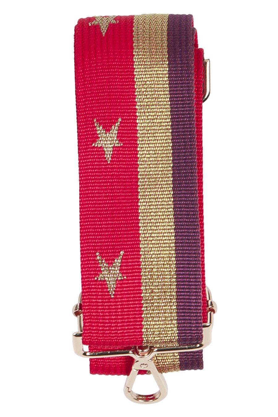 Red Gold Stars and Stripe Wide Bag Strap