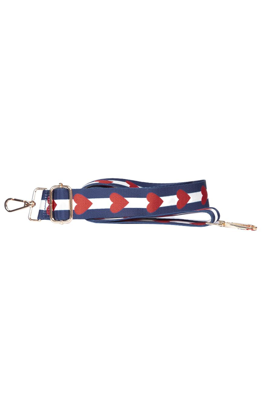 Navy Blue Red Stripe and Love Heart Strap